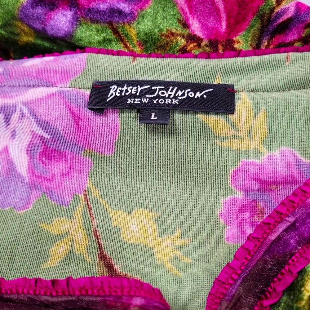 Rare Gilmore Girls Betsey Johnson Green and Purple Dress - Size L - fits like M - Picture 4 of 8